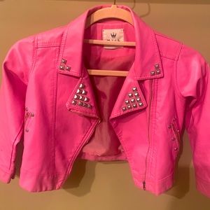 Faux Leather Pink Jacket
